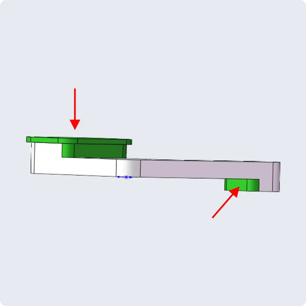 ineligible cnc part with double sided stepped features