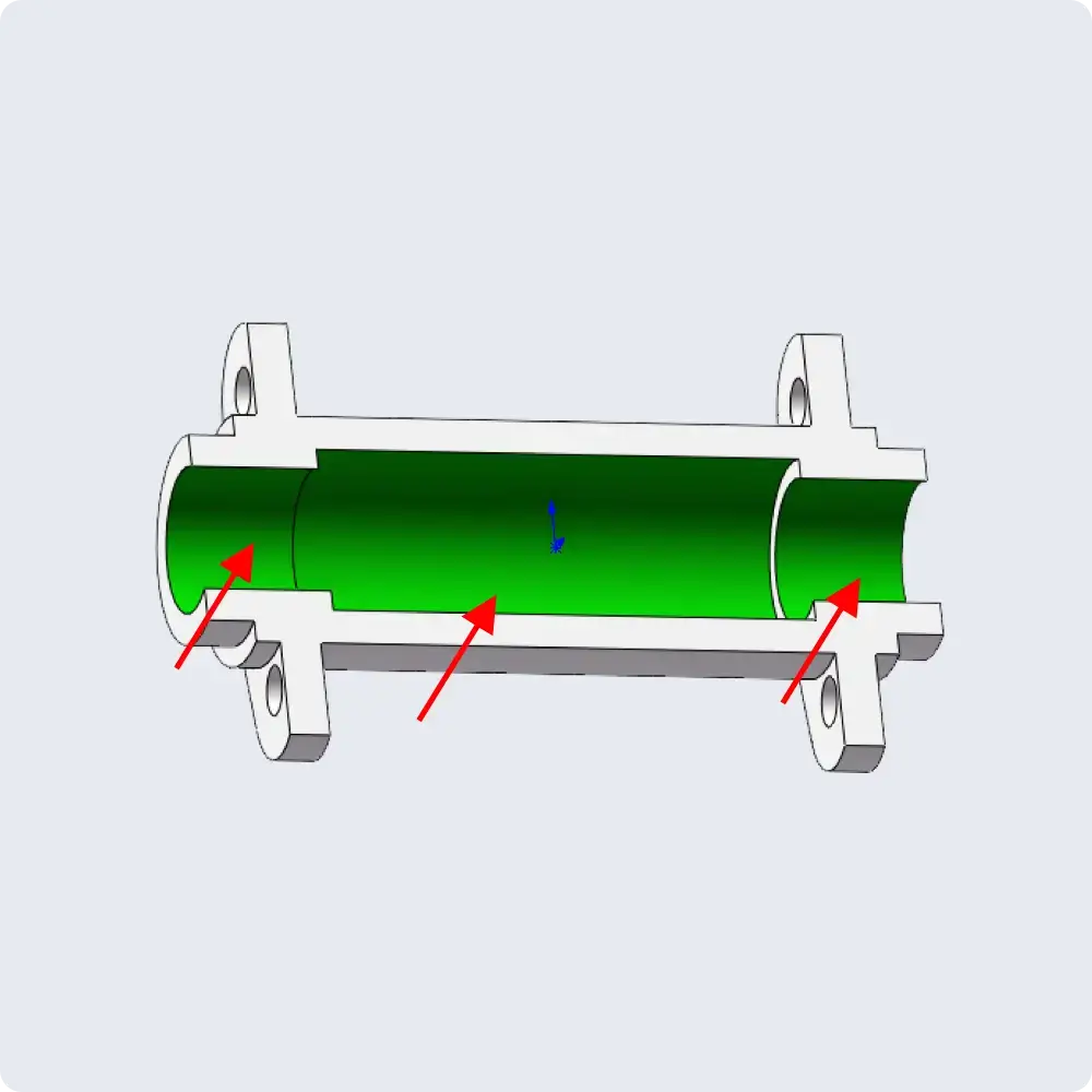 ineligible cnc part with arc shaped grooves