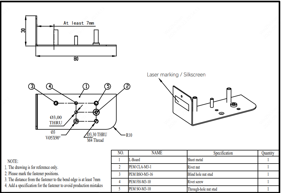 2D engineering drawing sample