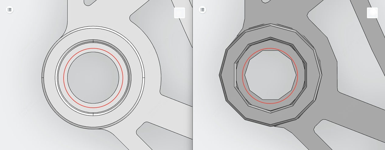 STL curved surface distortion